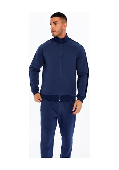 AR-MA Arma Erkek Slim Fit Reglan Kollu Fleto Cepli Tam Fermuar Dik Yaka Interlok Sweatshirt K30324989602 İndigo-i1