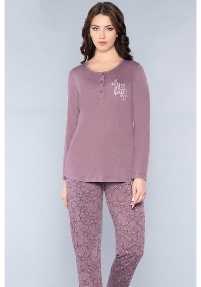 Uzun Kol Mevsimlik Pijama Takımı Viskon Alperi 790-53 Gül Pembesi