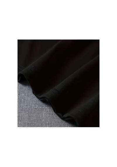 Herkesemoda Çiçekler Baskı Detaylı Basic T-shirt Siyah