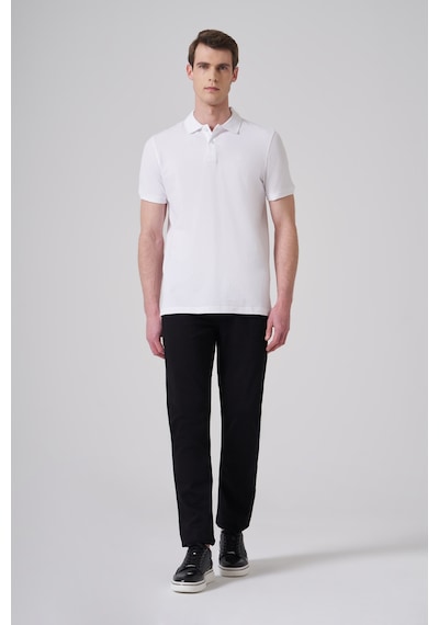 Morven Erkek Beyaz Basic Polo Yaka Dynamic Fit T-shirt 26yc018007600 Beyaz