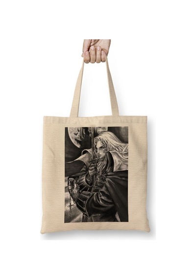 Toyaso Hellsing Alucard Poster Beyaz Bez Çanta Uzun Saplı Alışveriş Çantası Plaj Çantası Beyaz