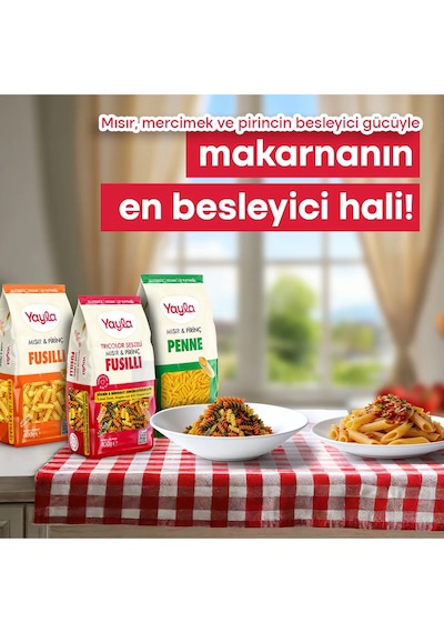 Yayla 6 Lı Doğal Glutensiz Makarna Serisi 400 Gr Elbow-penne-fusulli-risoni