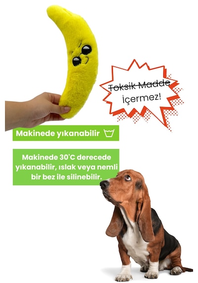 Havhav Peluş Muz Sesli Köpek Oyuncağı
