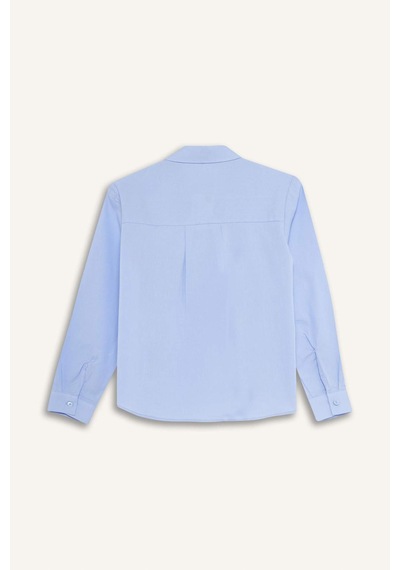 Defacto Oversize Geniş Kalıp Oxford Mavi Kız Çocuk Gömlek F2274a8/be213 Mavi