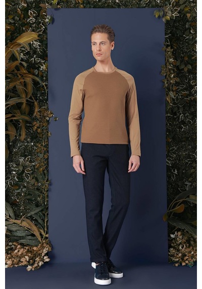 Efor Ts 872 Slim Fit Cappucino Spor T-shirt Kahverengi