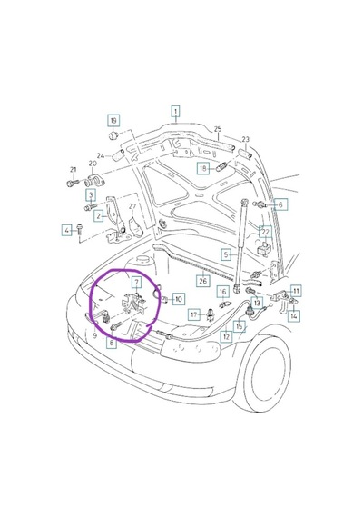 Seat Toledo- 99/05 Kaput Dış Açma Mandalı 1m0823503j