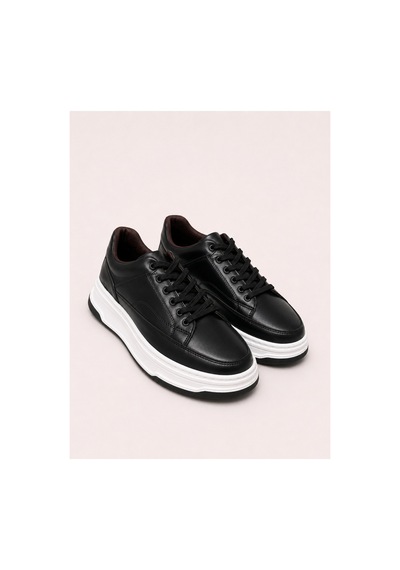 Yalçın Erkek Siyah Sneaker Kalın Taban Ortopedik Günlük Spor Ayakkabı Siyah - 880223707 Siyah
