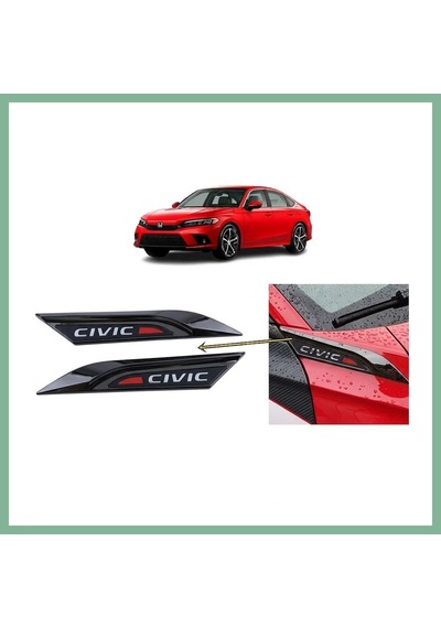 Bşkvirgo Honda Civic Fe1 2022 Ve Sonrası Uyumlu Çamurluk Üstü Ventil Dekoru Seti Parlak Siyah Bsk2026 Standart