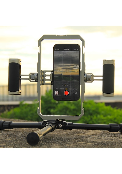 Gdx Phn-08 Profesyonel Video Rig Çift Tutacaklı Metal Telefon Kafesi Vlog Ekipmanı