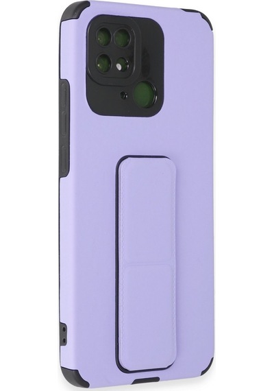 Xiaomi Redmi 10c Uyumlu Kılıf Mega Standlı Silikon - Lila