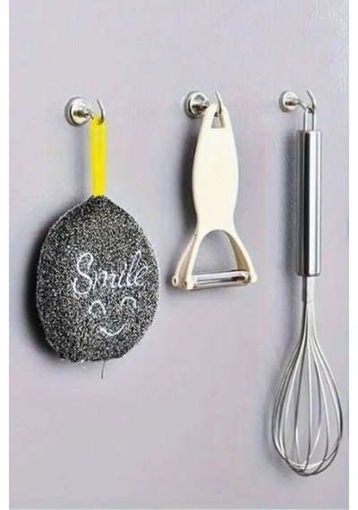 2 Adet Çok Amaçlı Manyetik Magnet Askı Mutfak Banyo Eşya Tutucu Askılığı Metal Beyaz Cn Diğer