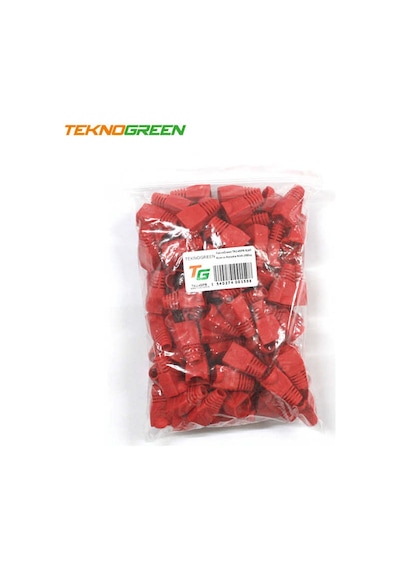 Teknogreen Tkj-45Pr Kırmızı Rj45 Kılıfı 100 Lü P