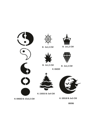 Minimal Parmak Ve Sırt Geçici Dövme Stencil Seti Spreysiz
