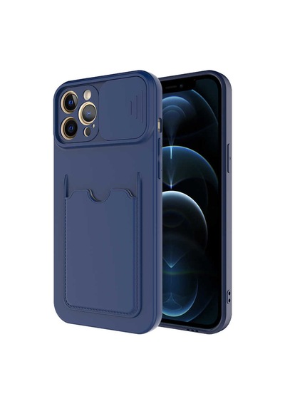 Zore İphone 12 Pro Uyumlu Nvth Kartix Kılıf-lacivert