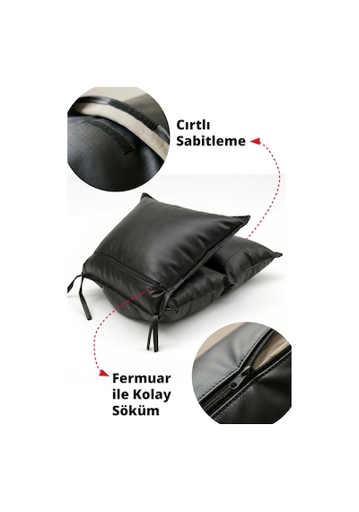 Lumis Garden Prestij Katlanabilir Deri Lounge Koltuğu Çıkarılabilir Kılıf, Modern Metal İskelet Siyah