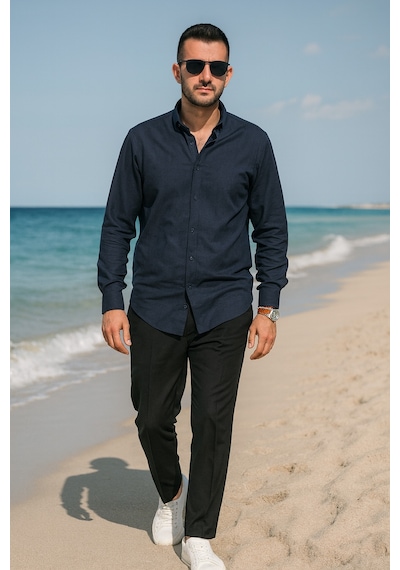 Luxıc Core Erkek Lacivert Klasik Slim Fit Uzun Kollu Pamuk Gömlek Şık Ofis & Günlük Kombin Luxıc Core Erkek Lacivert Klasik Slim Fit Uzun Kollu Pamuk Gömlek Şık Ofis & Günlük Kombin