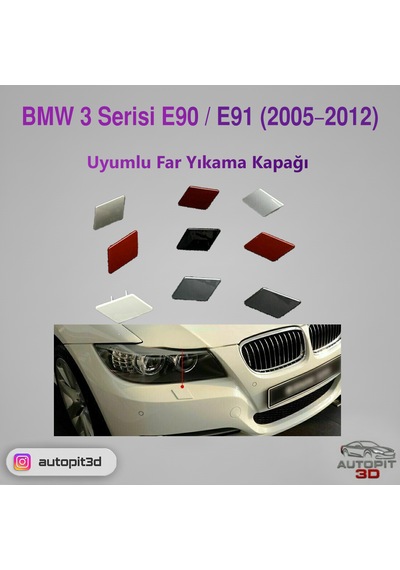 Bmw 3 Serisi E90 / E91 2005 2012 Uyumlu Far Yıkama Kapağı Sağ Sol Takım