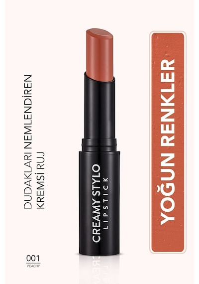 Flormar Yarı Parlak Stick Ruj- Creamy Stylo Lipstick -001 Peachy-8682536013611