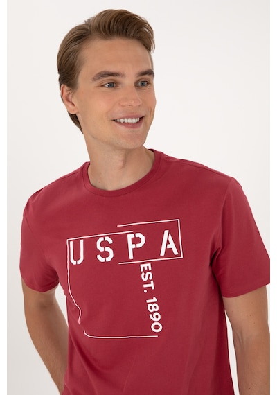 U.S. Polo Assn. Erkek Regular Fit Vişne Bisiklet Yaka Tişört 50306908-VR223