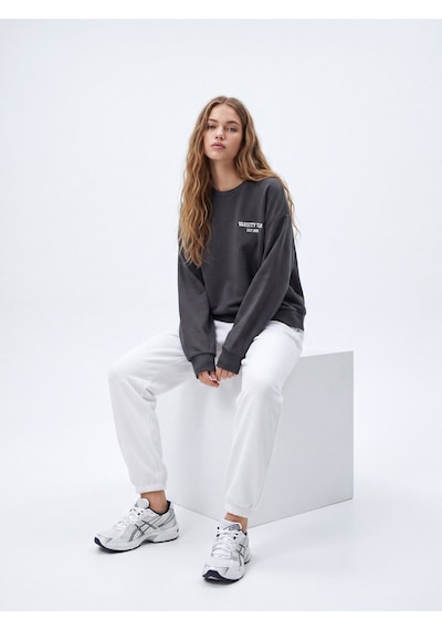 LTB Regular Fit Lastik Paça Basic Beyaz Eşofman