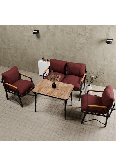 Mb Garden Furnıture Simetri Model, Balkon, Bahçe, Cafe, Metal Koltuk Takımı, Bahçe Takımı , Çay Seti, 2+1+1+masa Bordo Mb Garden Furnıture Simetri Model, Balkon, Bahçe, Cafe, Metal Koltuk Takımı, Bahçe Takımı , Çay Seti, 2+1+1+masa Bordo
