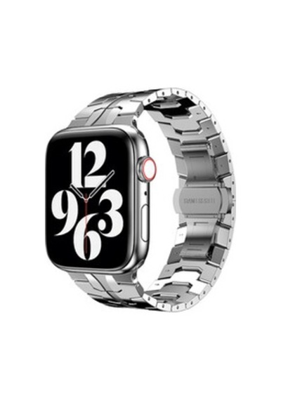 Apple Watch Uyumlu 7 45mm Krd-63 Metal Kordon - Gümüş