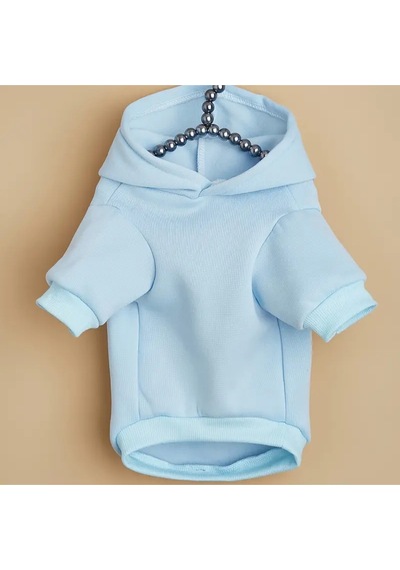 Kedi Ve Köpek İçin Sevgililer Günü Açık Mavi Kapüşonlu Sweatshirt