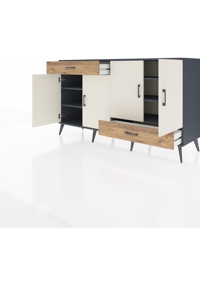 Hyperion Konsol 5 Raflı 2 Çekmeceli 4 Kapaklı 176x44x99 Antrasit- Antrasit-aytaşı/çam Hyperion Konsol 5 Raflı 2 Çekmeceli 4 Kapaklı 176x44x99 Antrasit- Antrasit-aytaşı/çam