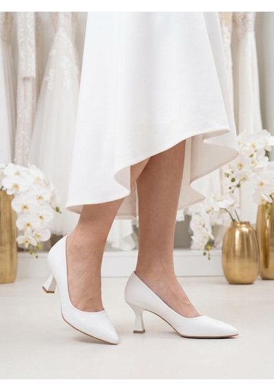 Nesilshoes Nesil Shoes Elva 050 Beyaz Topuklu Kadın Stiletto