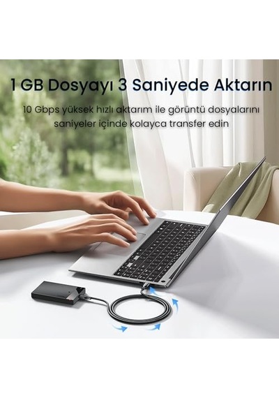 3.0 Type-c Ve Şarj Kablosu 1.5 Metre Siyah Genel