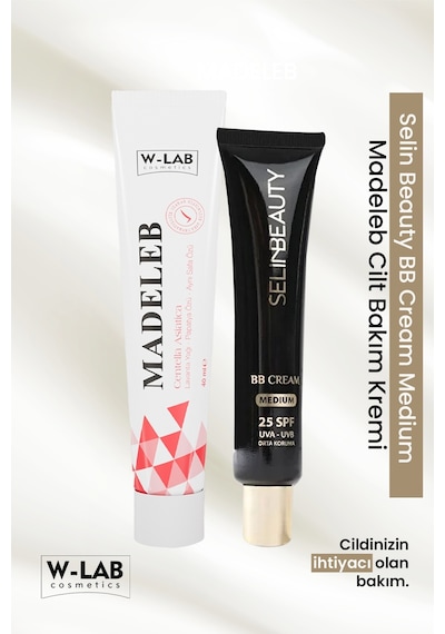 W-Lab Cosmetics Madeleb Krem 40 Ml + Selin Beauty Bb Cream Medium 40 Ml