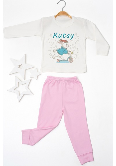 Pia Baby İsimli Erkek Çocuk Pijama Takımı %100 Pamuk Penye İsme Özel Baskılı Kişiselleştirilebilir Pijama Seti 20693p14pi Krem