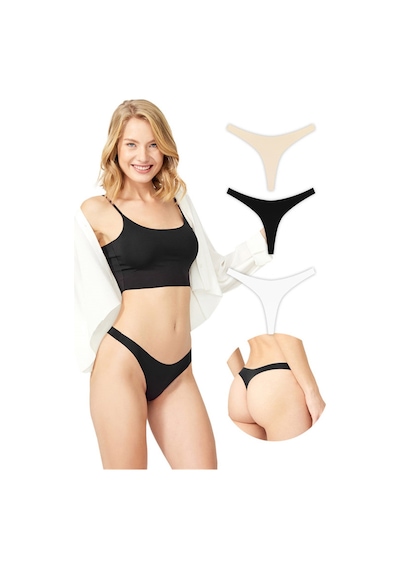 Cottonhill Basic Lazer Kesim Tanga Külot 3'lü Paket - 1 Renkli2 Çok Renkli