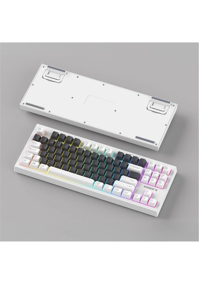 Everest Kb-98 Sılent Tkl Gri Mavi-beyaz Rainbow Q Membrane Klavye Kdo