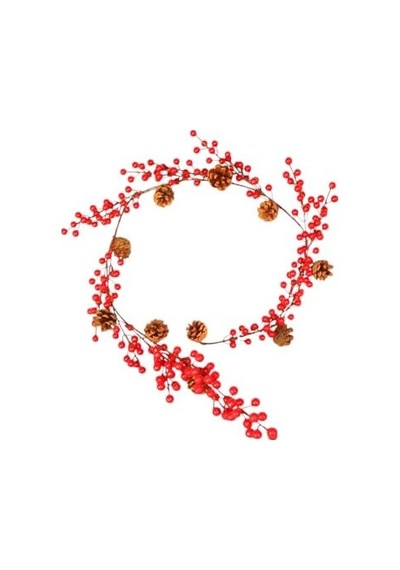 Yılbaşı Lüks Dekor Süsleri Lüks Kokina Garland 150cm Kokina Kozalaklı Berry Şerit Süsler 50 x 22
