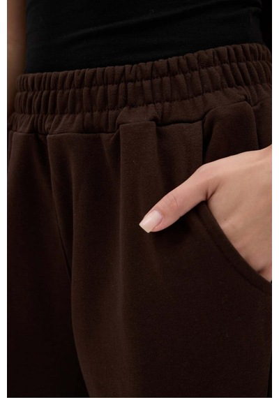 Buly Cozy Beli Lastikli Jogger Eşofman Altı Acı Kahve