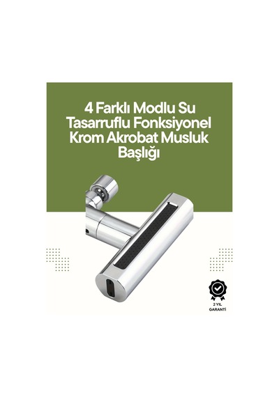Krom Musluk Başlığı 4'ü 1 Arada Su Çıkışı Drnds - 32 Kolay Montajlı