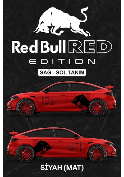 Red Bull Red Edıtıon Sticker - Yan Gövde Kaplama Seti Siyah Mat - 864812517