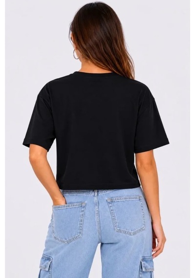 Butik İstanbul Kedi Baskılı Oversize Crop Tişört Salaş Basic Yarım Kol T-shirt - Siyah Mavi Butik İstanbul Kedi Baskılı Oversize Crop Tişört Salaş Basic Yarım Kol T-shirt - Siyah Mavi