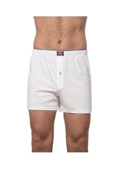 Özkan Underwear 6 Adet Özkan Erkek Pamuklu Şardonlu Düz Renk Boxer 0041 Beyaz
