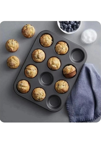 24'lü Ve 12'li Muffin Cupcake Kapsüllü Muffin Kalıbı Yüksek Kaliteli Yanmaz Yapışmaz Turta Tepsi Çok Renkli