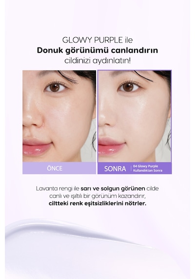 Işıltılı, Ton Eşitleyici Krem Perıpera Filter Fit Milk Tone Up 004 Glowy Purple Spf30 Pa++