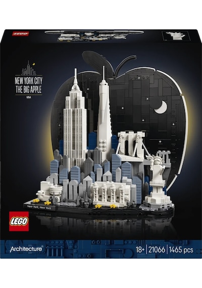 LEGO® Architecture New York City – Büyük Elma 21066 - Yetişkinler için Gizli Sürpriz İçeren Yaratıcı Model Yapım Seti (1465 Parça)