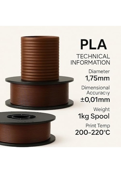 Pla+ Filament 1.75mm 1 Kg Kahverengi 3d Yazıcı Filamenti