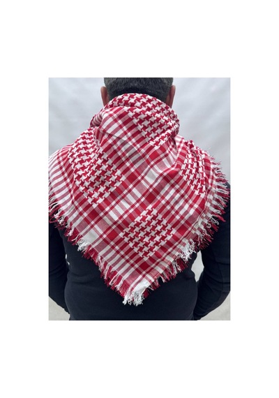 Aldaıyr Filistin Temalı Puşi Poşu Kefiye Kırmızı 1