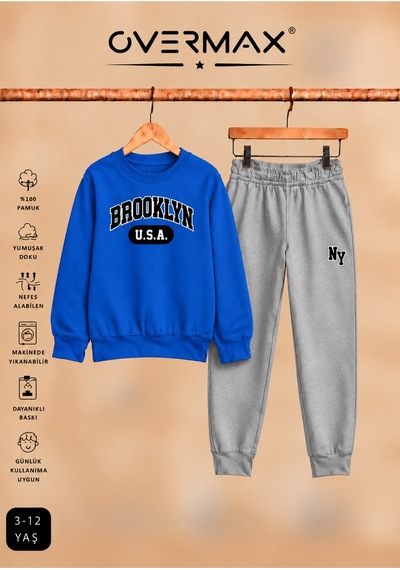Overmax Brooklyn Baskılı Çocuk Kapüşonsuz Eşofman Takımı 3-12 Yaş Saks Mavisi Üst- Gri Alt - 915203245 Saks Mavisi Üst- Gri Alt Overmax Brooklyn Baskılı Çocuk Kapüşonsuz Eşofman Takımı 3-12 Yaş Saks Mavisi Üst- Gri Alt - 915203245 Saks Mavisi Üst- Gri Alt