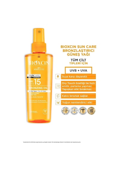 Bioxcin Sun Care Bronzlaştırıcı Yağ 15 Spf 200 ml - Kakao Yağı Havuç Yağı 15 Spf