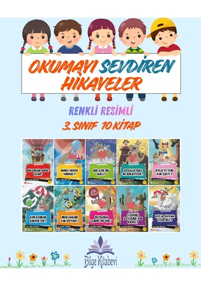 3.sınıf Okumayı Sevdiren Renkli Resimli Hikayeler 15 - 10 Kitap