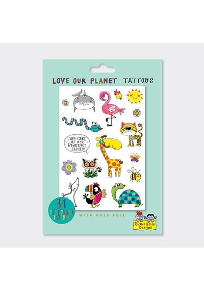 Rachel Ellen - Love Our Planet Çocuk Geçici Dövmeler