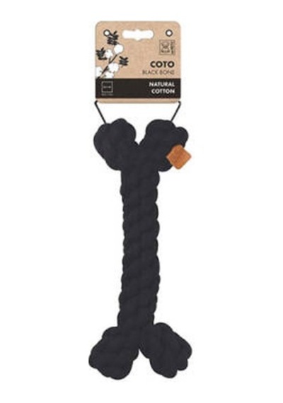 Örgü Kemik Köpek Oyuncağı Siyah 30 Cm Çok Renkli